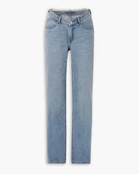 Alexander Wang Nameplate embellished mid-rise straight-leg jeans - Blue Blue