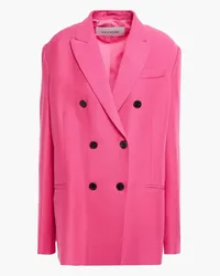 Valentino Garavani Double-breasted silk and wool-blend crepe blazer - Pink Pink