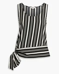 Jason Wu Striped crepe top - Black Black