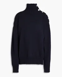 Jil Sander Button-detailed wool turtleneck sweater - Blue Blue