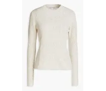 Pointelle-knit cashmere sweater - White