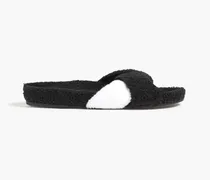 Twisted two-tone terry slides - Black