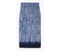 Zinaida tie-dyed silk midi skirt - Blue