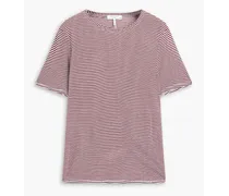 Michal striped slub jersey T-shirt - Burgundy