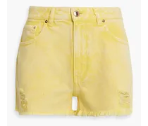 Suzi distressed denim shorts - Yellow