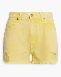 Retrofête Suzi distressed denim shorts - Yellow Yellow