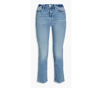 Le High Straight cropped mid-rise straight-leg jeans - Blue