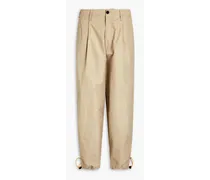 Tapered cotton pants - Neutral