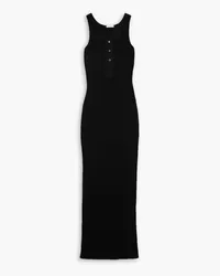 AMI Paris Ribbed cotton-jersey maxi dress - Black Black