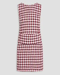 Oscar de la Renta Houndstooth cotton-blend tweed mini dress - White White