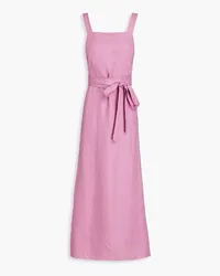 BONDI BORN Mustique linen midi dress - Pink Pink