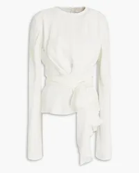 Les Héroïnes by Vanessa Cocchiaro Aelia hammered satin-crepe peplum top - White White