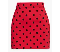 Polka-dot crepe mini skirt - Red
