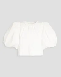 Aje. Ney cropped cotton-poplin top - White White