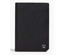 Textured-leather passport cover - Black