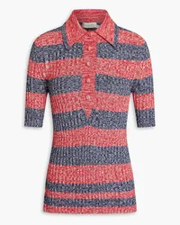 Zimmermann Striped ribbed-knit polo shirt - Red Red