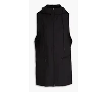 Twill hooded vest - Black