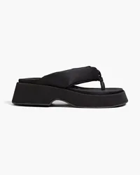 Ganni Padded satin platform sandals - Black Black