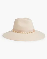 Eugenia Kim Emmanuelle faux pearl-embellished wool-felt fedora - Neutral Neutral