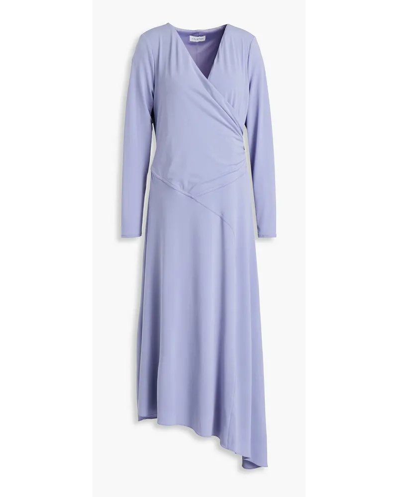 Halston Lyla wrap-effect jersey midi dress - Purple Purple