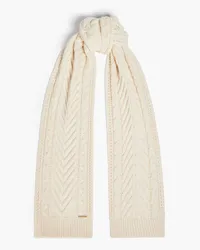 Zimmermann Cable-knit merino wool and cashmere-blend scarf - White White