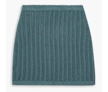 Mirana crocheted Pima cotton mini skirt - Blue