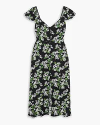 Reformation Baxley floral-print crepe de chine midi dress - Black Black