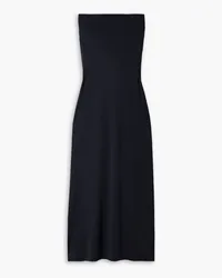 tibi Harlow strapless glossed-jersey midi dress - Blue Blue