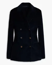 Brunello Cucinelli Bead-embellished cotton and cashmere-blend corduroy blazer - Blue Blue