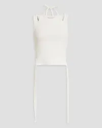 Dion Lee Draped ribbed stretch-cotton jersey tank - White White