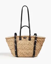 Claudie Pierlot Studded straw tote - Black Black