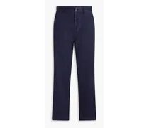 Cotton-blend twill tapered pants - Blue