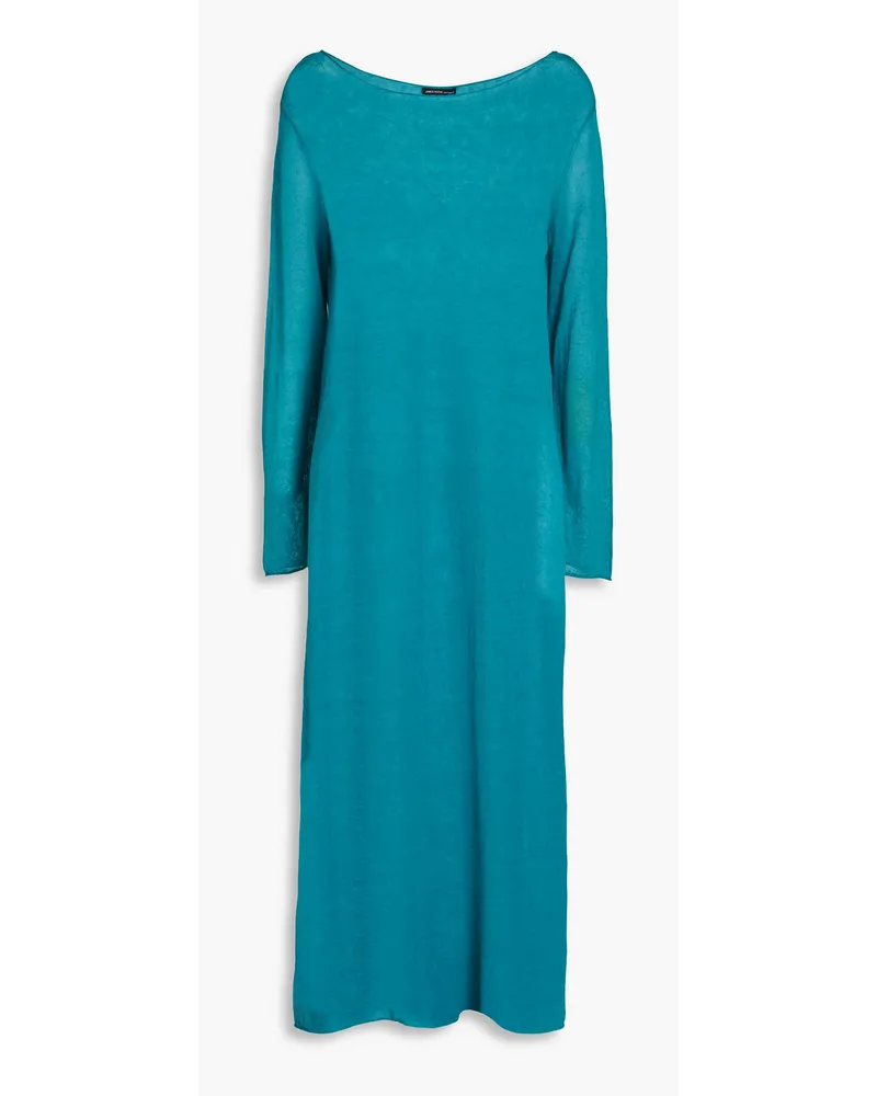 James Perse Linen-blend midi dress - Blue Blue