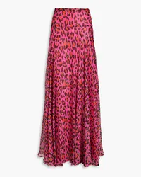 Emilio Pucci Leopard-print silk-blend georgette maxi skirt - Purple Purple