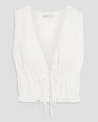 Onia Cropped linen and Lyocell-blend top - White White