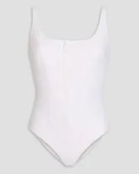 Lisa Marie Fernandez Jasmine perforated swimsuit - White White