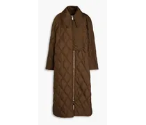 Ganni Quilted ripstop coat - Brown Brown