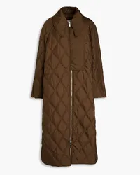 Ganni Quilted ripstop coat - Brown Brown