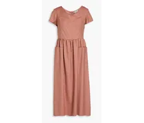Fulgida wool, silk and linen-blend twill midi dress - Pink