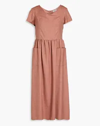 Giuliva Heritage Collection Fulgida wool, silk and linen-blend twill midi dress - Pink Pink