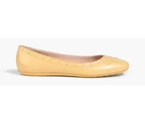 Studded leather ballet flats - Yellow