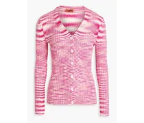 Ribbed-knit cardigan - Pink