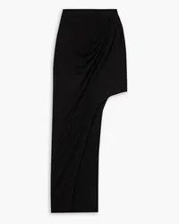 Helmut Lang Draped asymmetric stretch-jersey skirt - Black Black