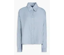 Herringbone cotton-flannel shirt - Blue