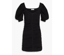 Poitou ruched stretch-knit mini dress - Black