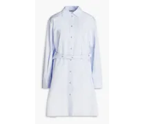 Cotton-poplin mini shirt dress - Blue