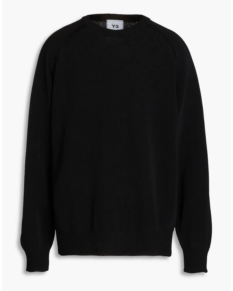 Y-3 Intarsia cotton-blend sweater - Black Black