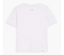 Appliquéd cotton-jersey T-shirt - Purple