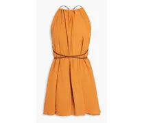 Mahahual open-back cotton-gauze mini dress - Orange