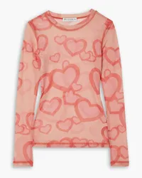 J.W.Anderson Printed stretch-tulle top - Pink Pink